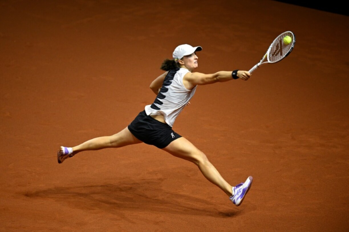 La Polonaise Iga Swiatek en finale du tournoi de Stuttgart le 23 avril 2023 à Stuttgart