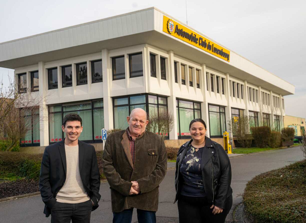 Vu lénks no riets: Florian Brouir, Directeur sportif vum ACL Sport, Romain Gantrel, President vum ACL Sport, an Elodie Viloin, Gestionnaire ACL Sport.