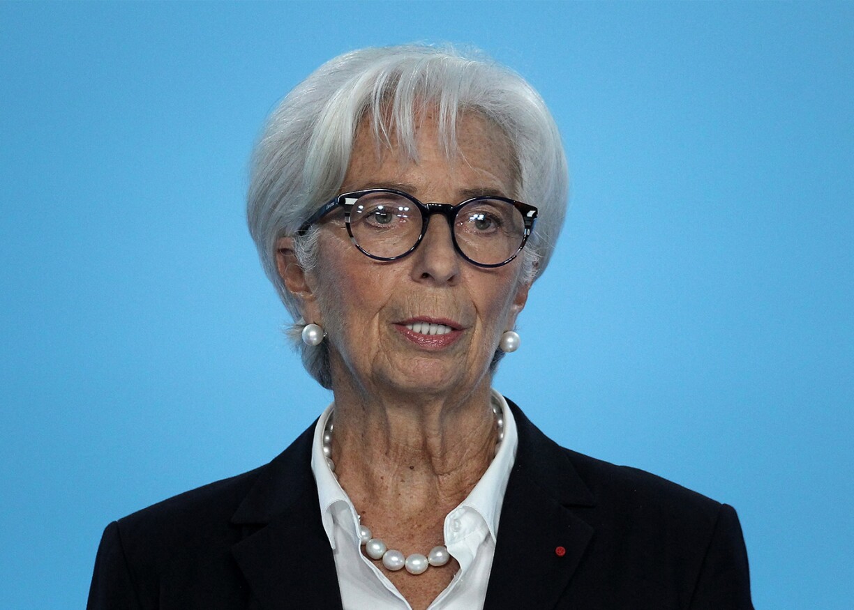 President of the European Central Bank Christine Lagarde during a press conference on the eurozone monetary policy.