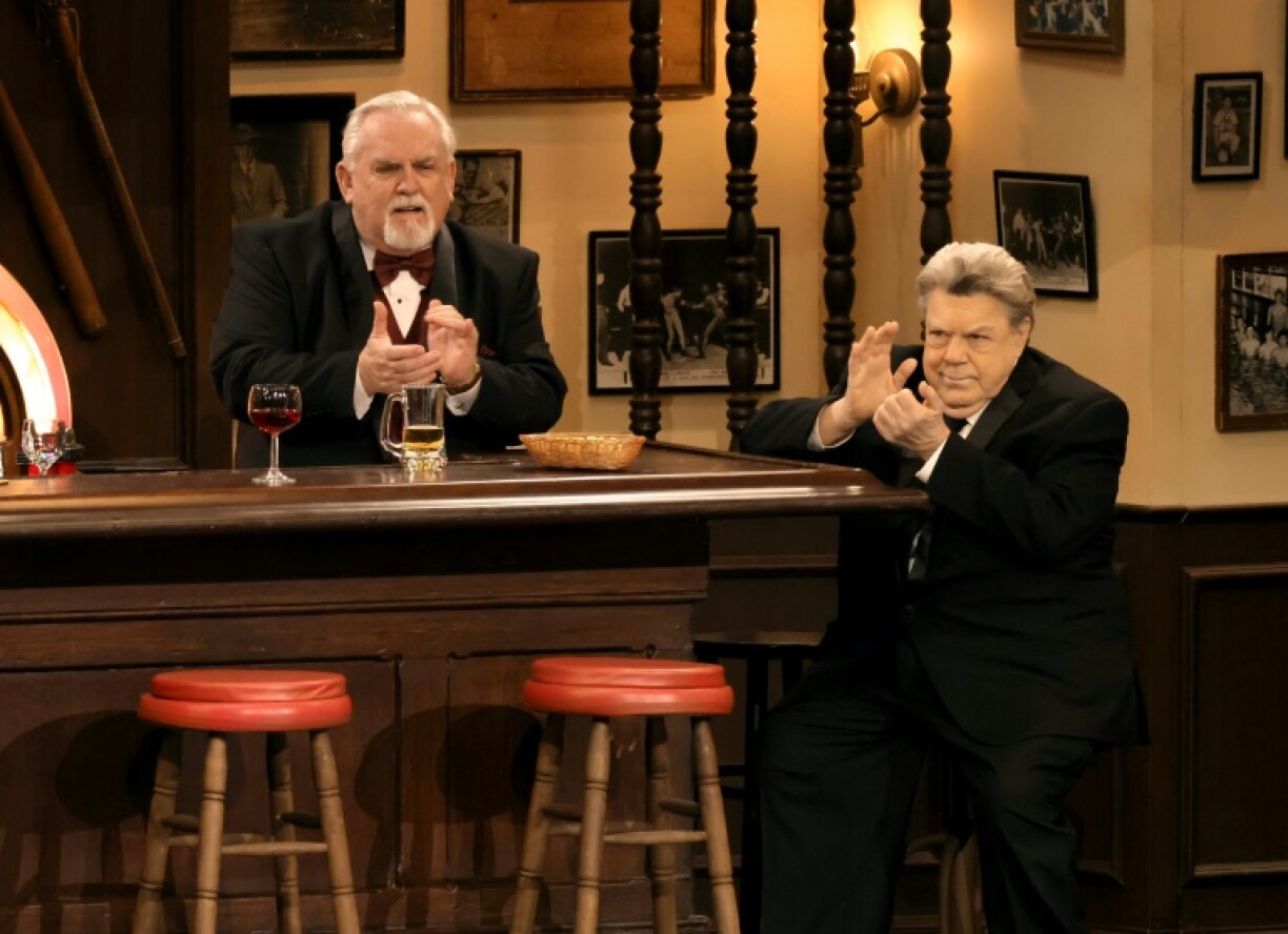 George Wendt (right) seen here with fellow 'Cheers' alum John Ratzenberger as the cast reunited during the Emmys in 2024