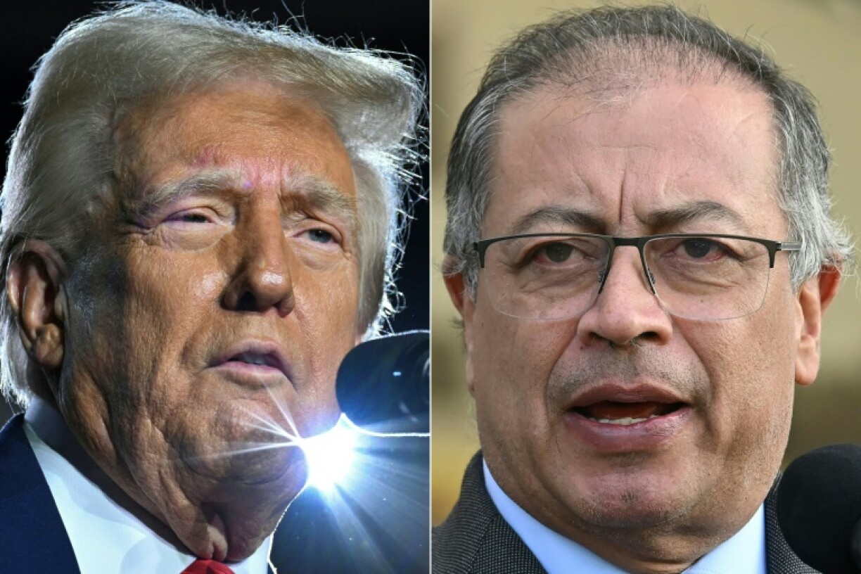 US President Donald Trump's immigration crackdown has put him at odds with Colombian President Gustavo Petro (R)