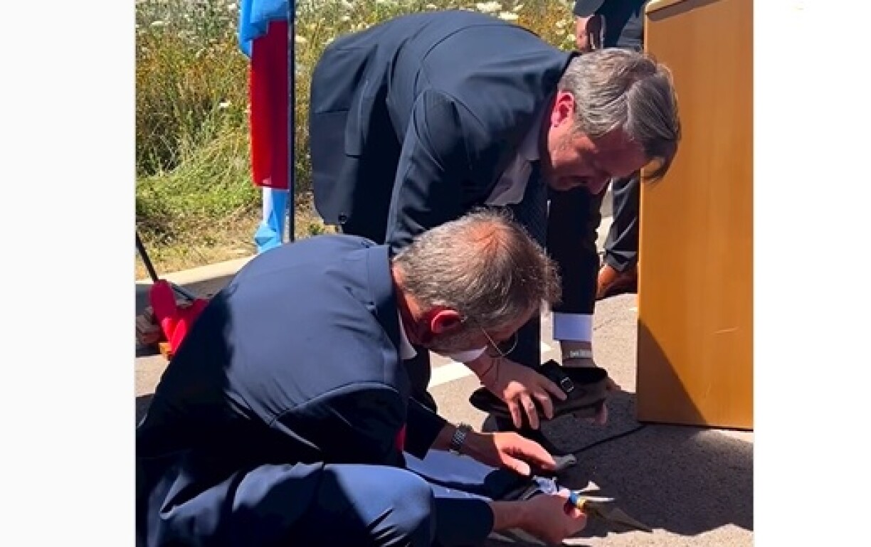 La vidéo a été immortalisée par la ministre à la Grande Région, Corinne Cahen.