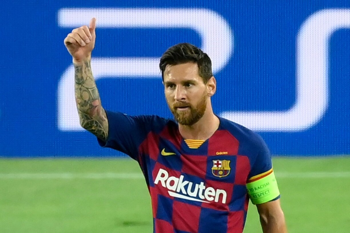 L'attaquant de Barcelone Lionel Messi, buteur lors du 8e de finale retour de la Ligue des champions face à Naples, au Camp Nou, le 8 août 2020