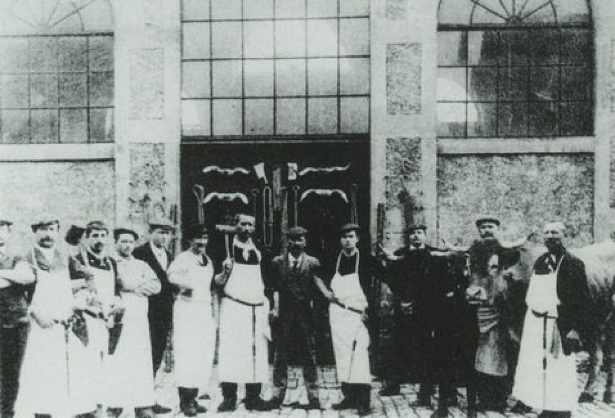 Workers in the abattoir