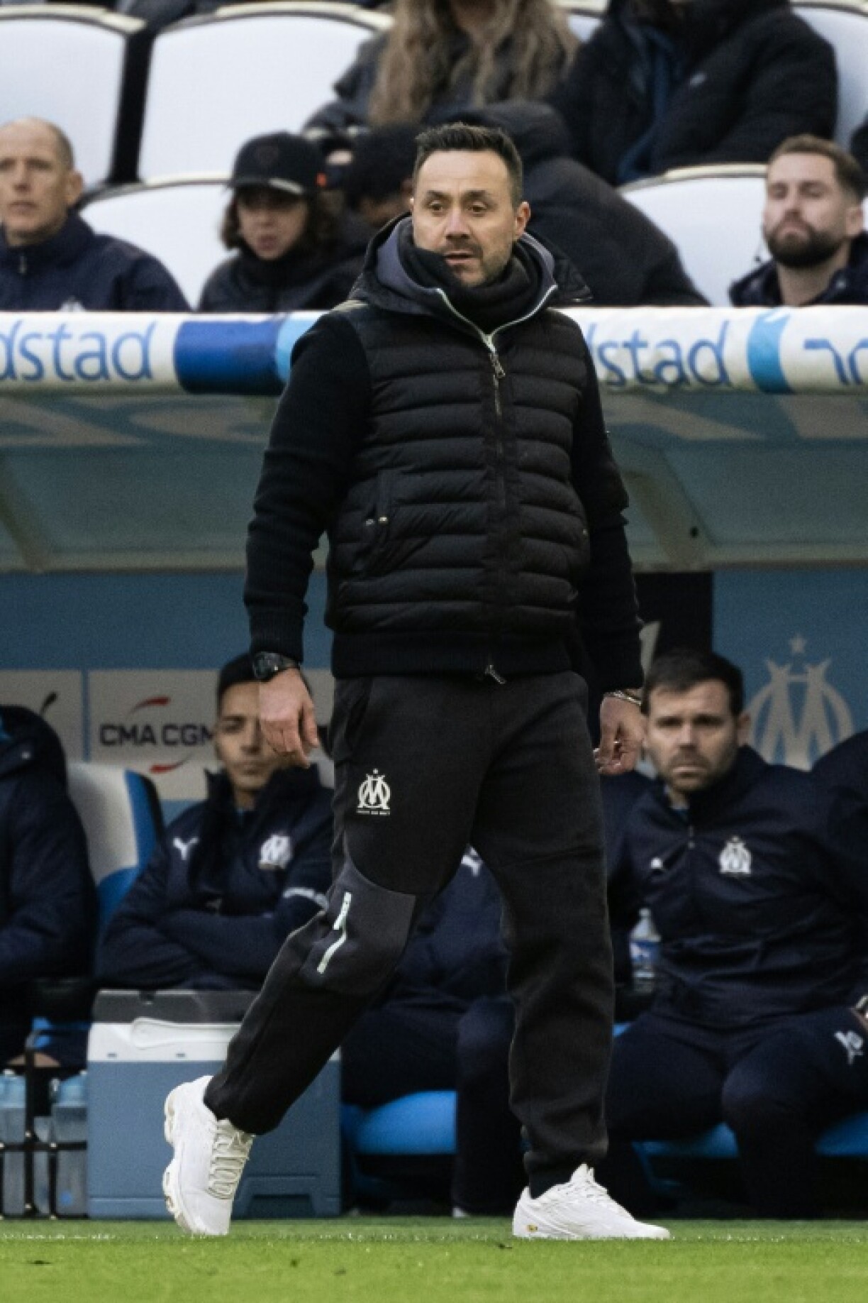 L'entraîneur italien de Marseille Roberto De Zerbi lors du match de Ligue 1 contre Nantes au stade Vélodrome, le 4 janvier 2026