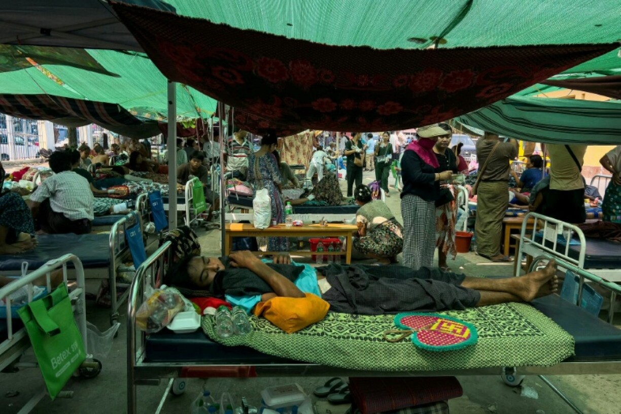 Mandalay's 1,000-bed general hospital has been evacuated, with hundreds of patients being treated outside