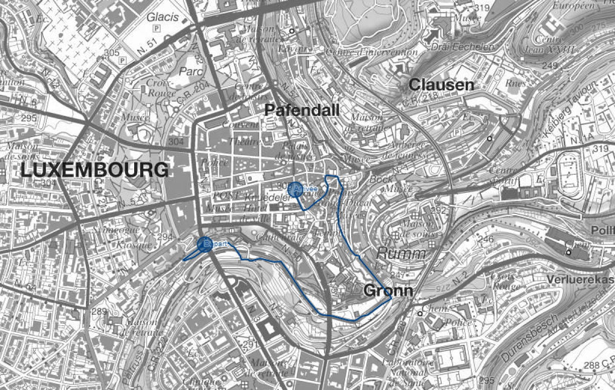 The route on the first evening.