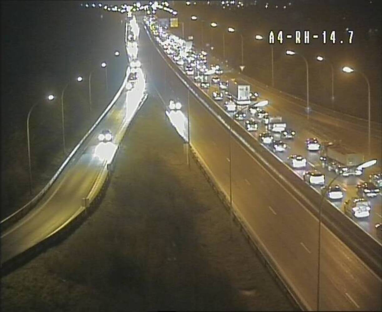 A4 near Schifflange exit ramp at 7am this morning.
