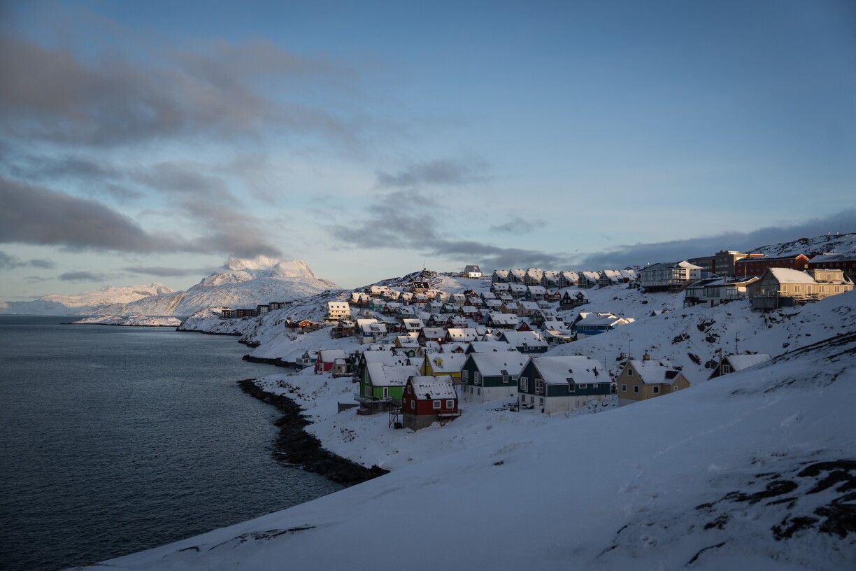 Houses pictured in Nuuk, Greenland, on 15 January 2026.
