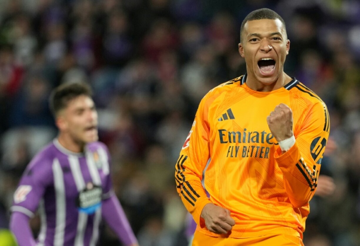 Real Madrid's French forward Kylian Mbappe netted a treble as Los Blancos thrashed Valladolid