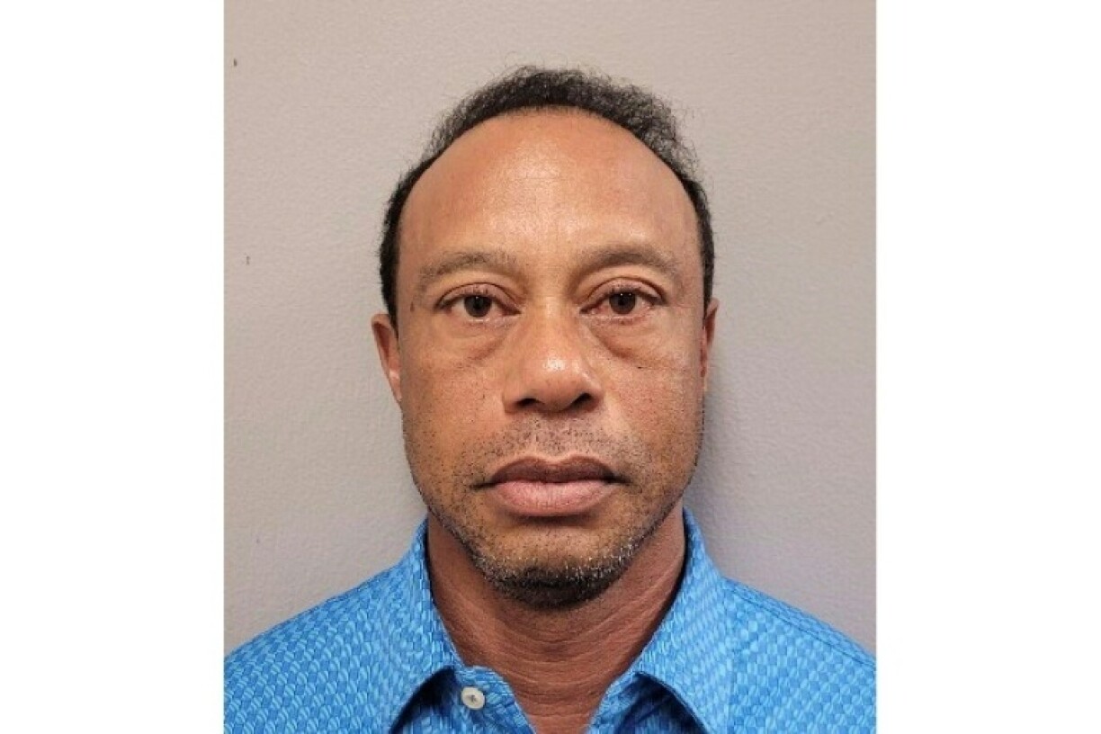 Photo d'indentification judiciaire de Tiger Woods diffusée par le shérif de Matin County, le 27 mars 2026