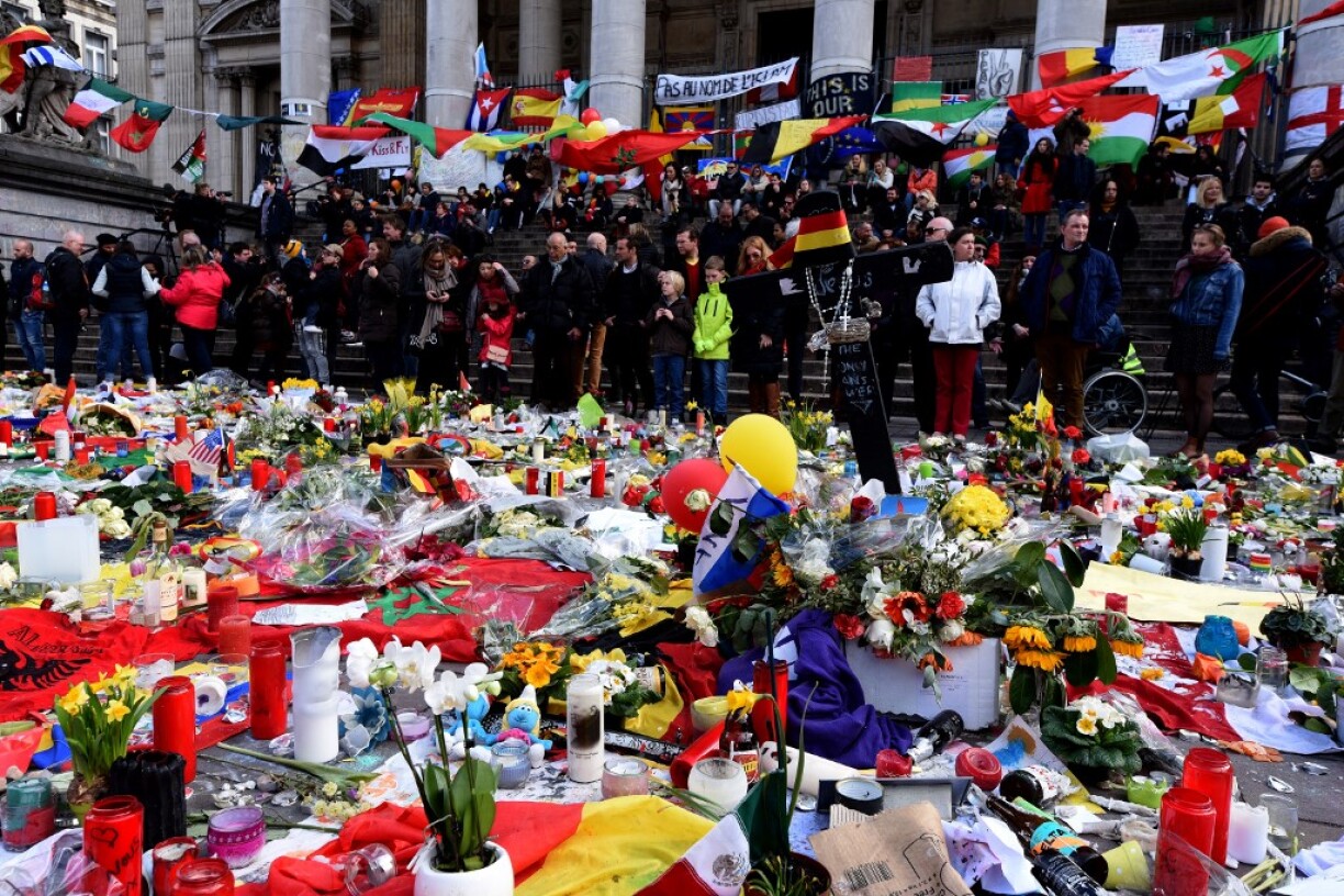 Rassemblement du 27 mars 2016, quelques jours après les attentats de Bruxelles.