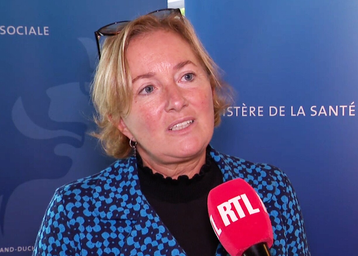 Health Minister Paulette Lenert (LSAP) speaking to RTL after the Quadripartite in Mondorf this week.