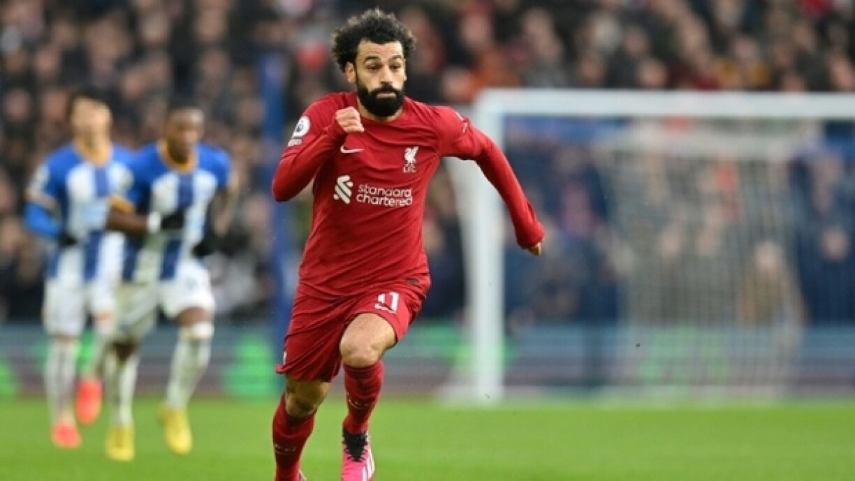 L'attaquant égyptien de Liverpool Mohamed Salah, lors d'un match à Brighton, le 14 janvier 2023