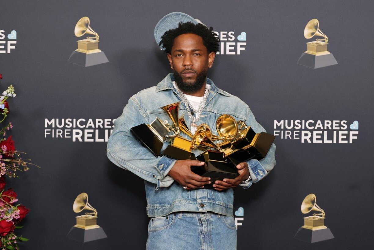 Kendrick Lamar on Sunday won the Grammys for Record and Song of the Year for his smash diss track