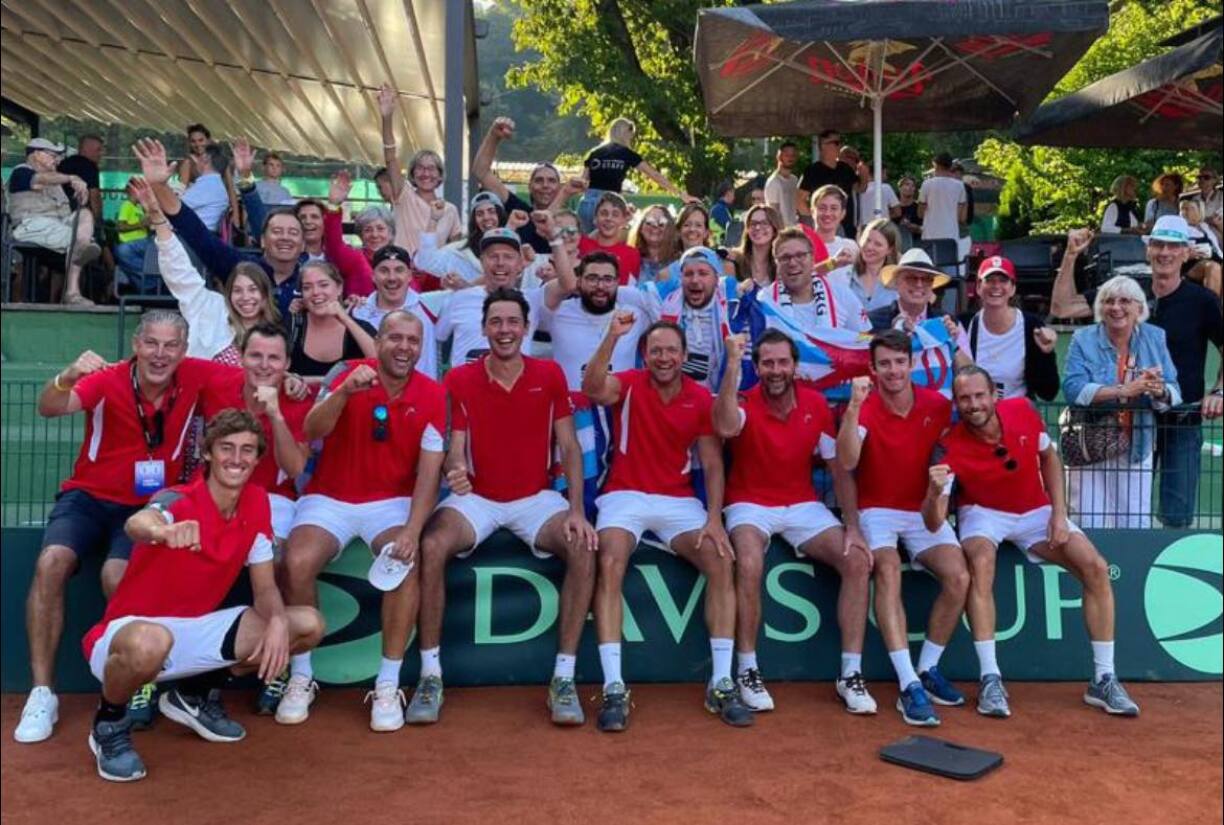L'équipe luxembourgeoise de Coupe Davis peut sourire après sa bonne performance face à la Slovénie.