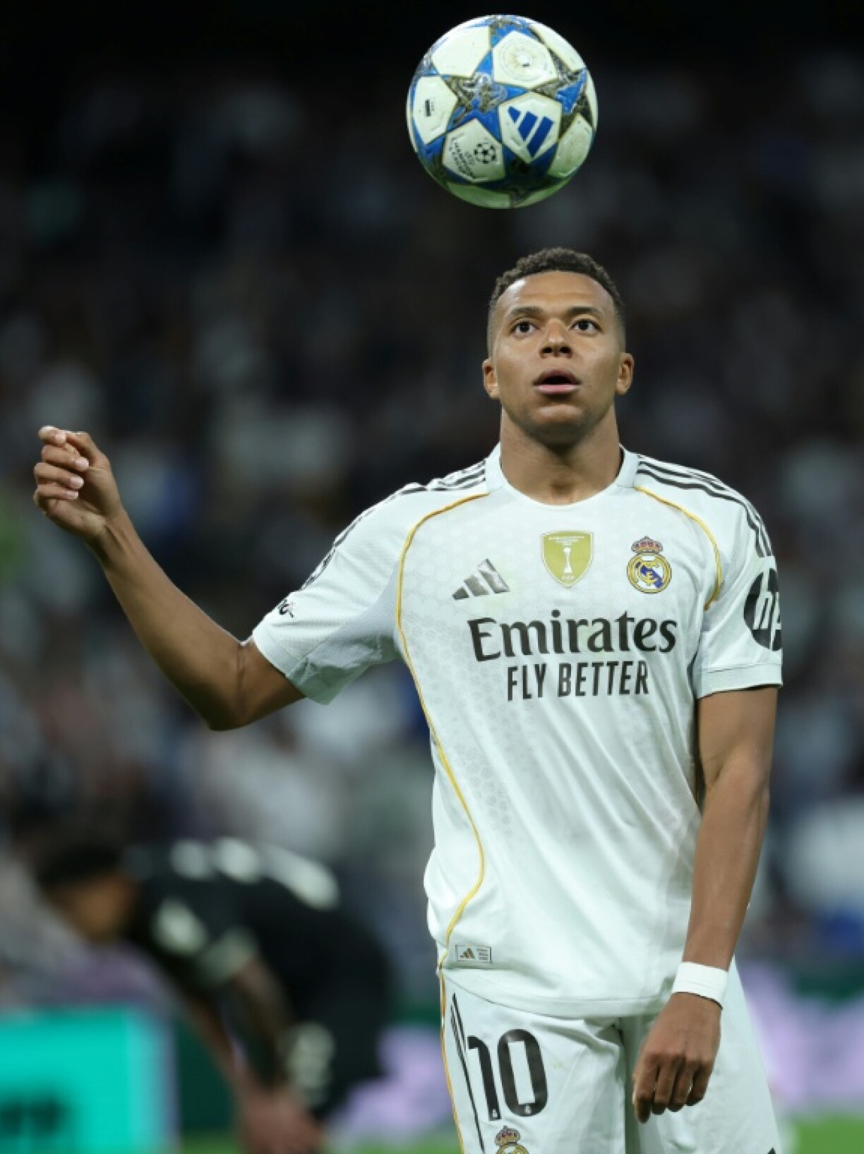 L'attaquant du Real Madrid Kylian Mbappé lors de la victoire 1-0 contre la Juventus Turin, le 22 octobre 2025 à Santiago-Bernabeu