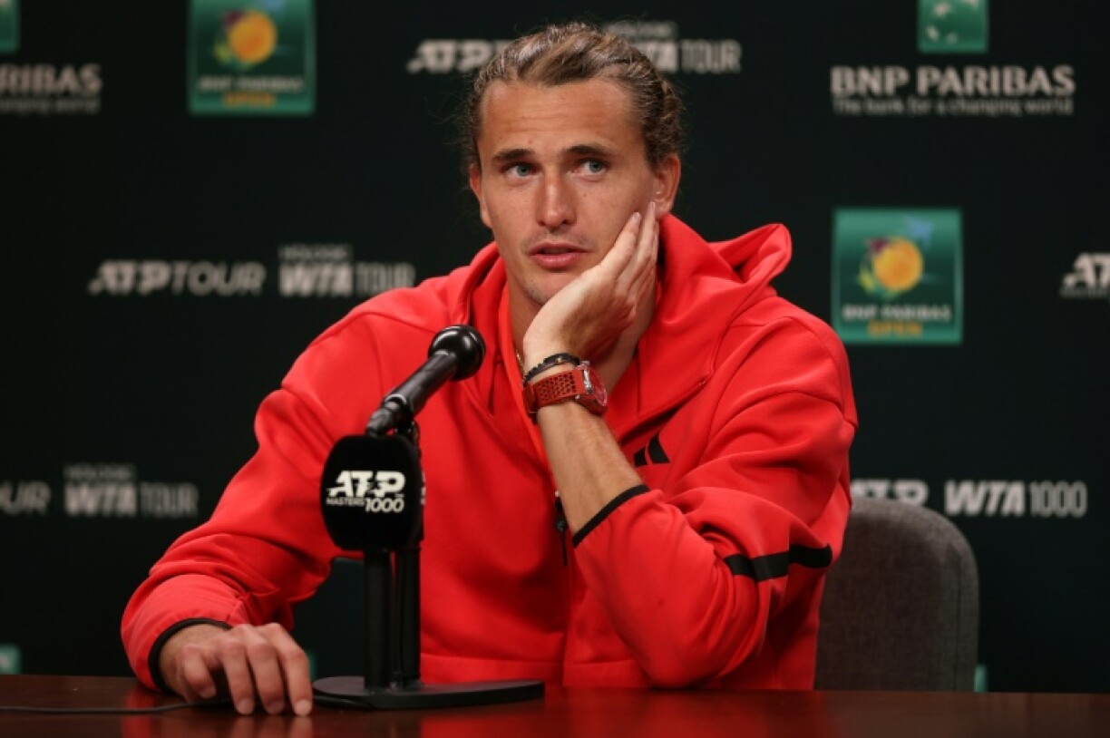 German top seed Alexander Zverev speaks to reporters before launching his BNP Paribas Open campaign at Indian Wells