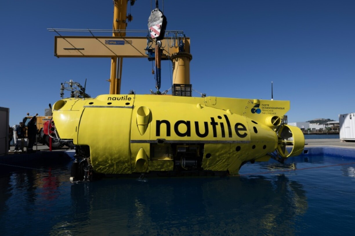 le sous-marin Nautile lors d'une immersion au Centre Ifremer à La Seyne-sur-Mer dans le Var, le 23 avril 2025