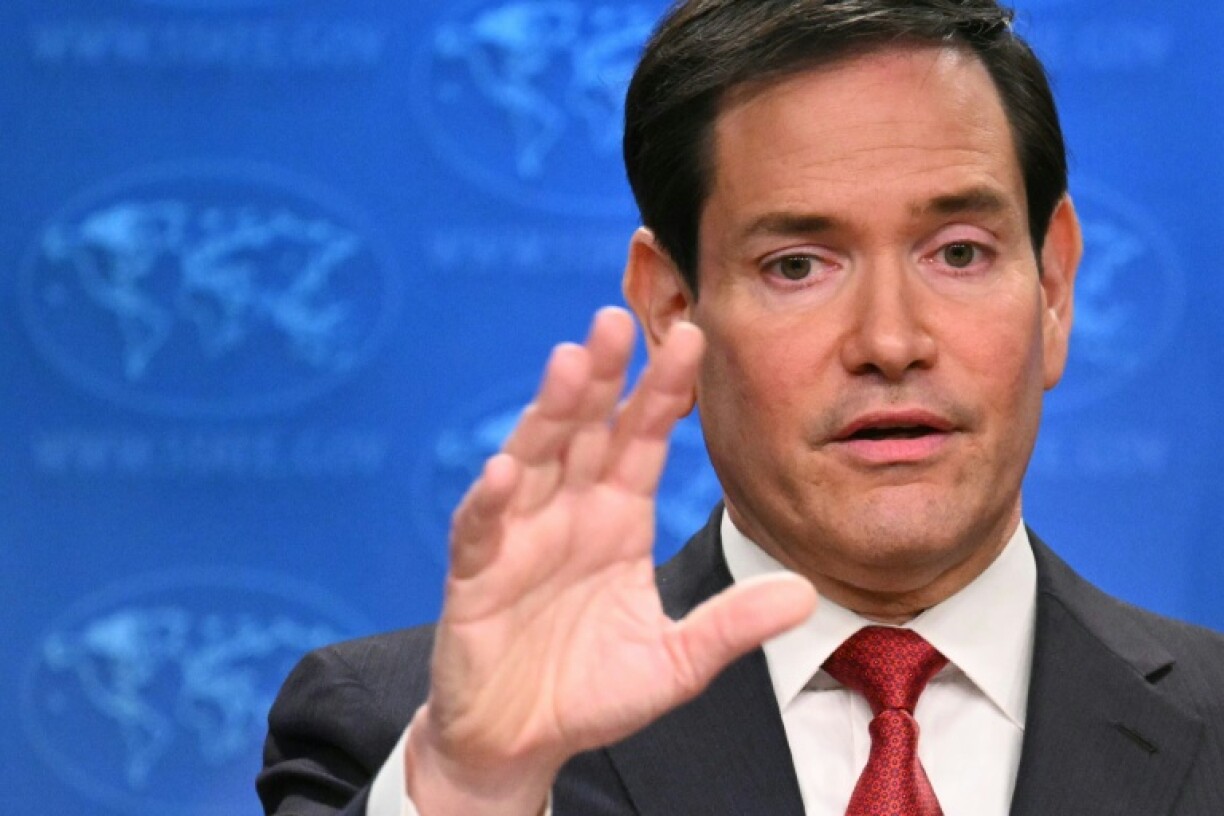 Le chef de la diplomatie américaine Marco Rubio s'exprime au cours d'une conférence de fin d'année à Washington, le 19 décembre 2025