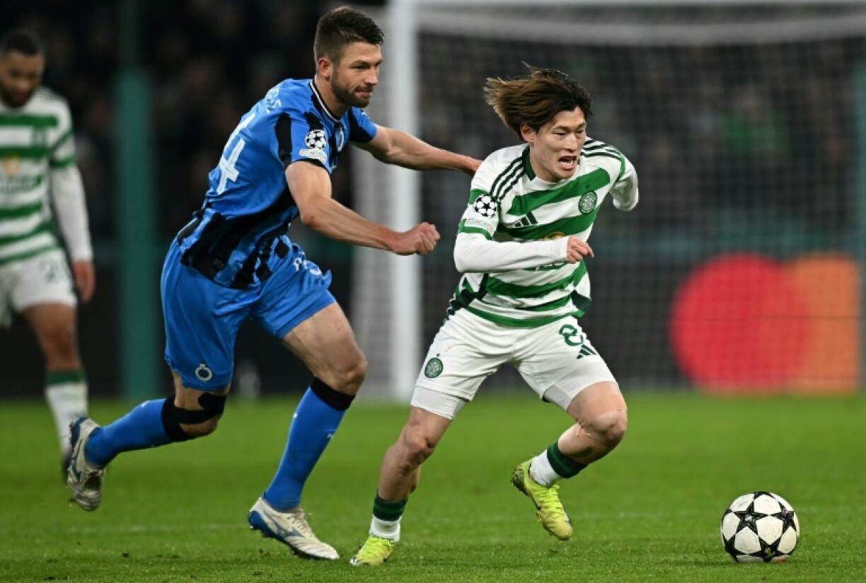 Kyogo Furuhashi (right) could leave Celtic this month