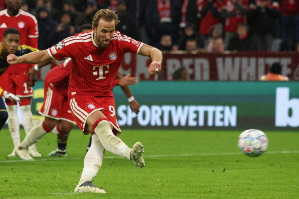 Bayern Munich forward Harry Kane scores for the 10th Champions League game in a row