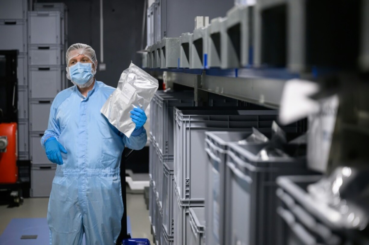 Philip Schetter, CEO of Cantourage, shows the storage room of the raw cannabis plants at the company’s production site in an undisclosed location in Bavaria