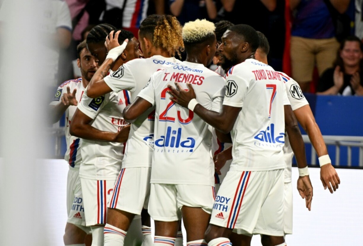 La joie des Lyonnais sur le 1er but contre l'AC Ajaccio à Décines-Charpieu, le 5 août 2022