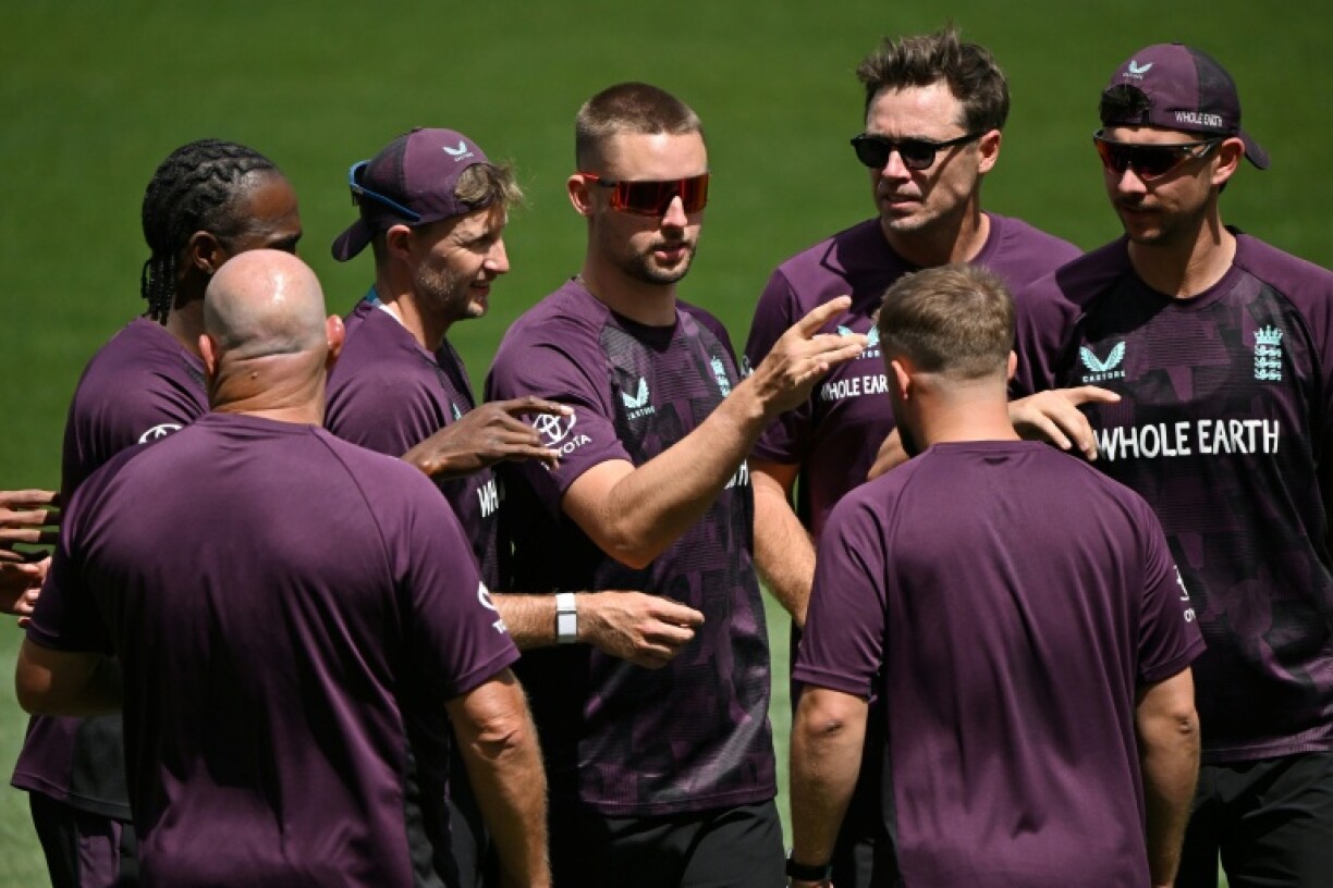 England's players attend a practice session at Perth Stadium ahead of the first Ashes Test