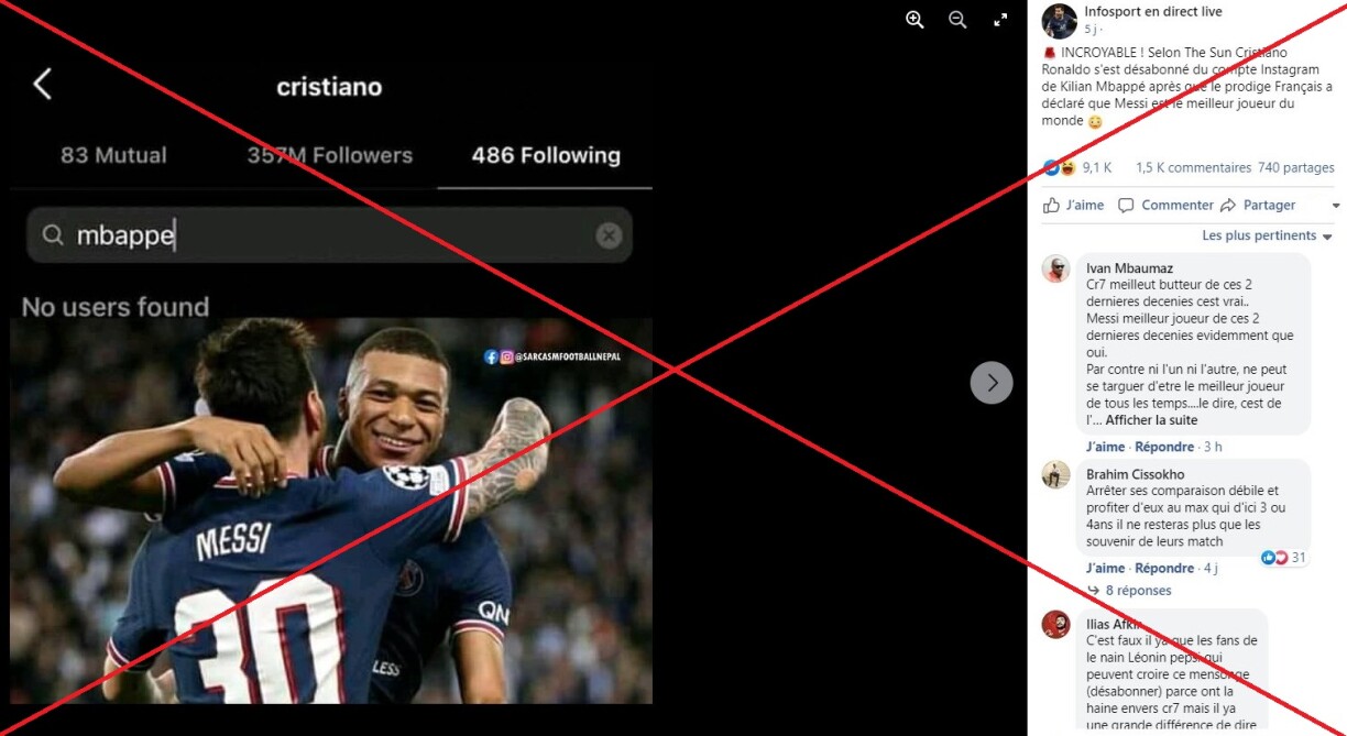 Capture d’écran d’une publication Facebook, réalisée le 25 octobre 2021