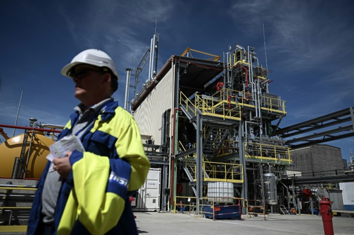 L'usine Michelin de Bassens, près de Bordeaux, produisant des élastomères synthétiques pour la fabrication des pneus, le 28 juillet 2022 en Gironde