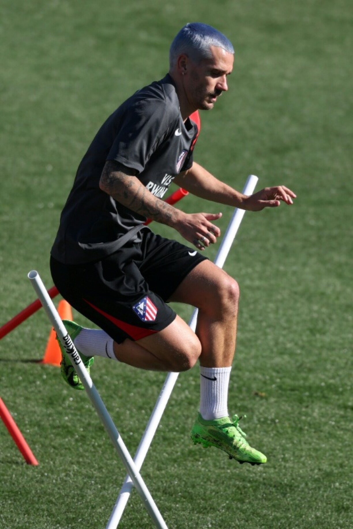 Le milieu de terrain de l'Atlético Madrid Antoine Griezmann à l'entraînement le 23 février 2026 à Majadahonda, le centre d'entraînement du club dans la banlieue de Madrid