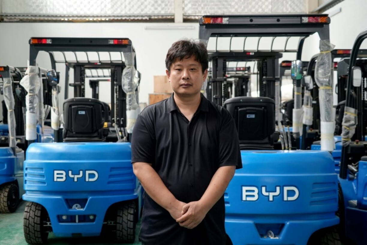 Zhang Chundong, manager at Huochacha New Energy Group, posing for a photo at his factory in Bac Ninh province