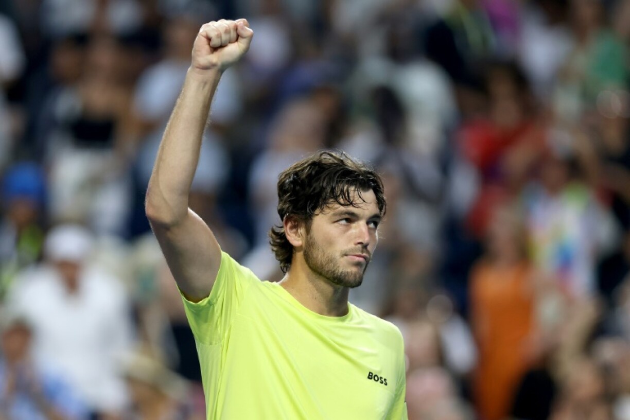 US second seed Taylor Fritz celebrates his win over Andrey Rublev to reach the ATP Canadian Open semi-finals