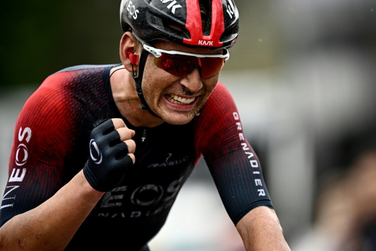 L'Américain Magnis Sheffield, vainqueur Flèche brabançonne, le 13 avril 2022 à Overijse