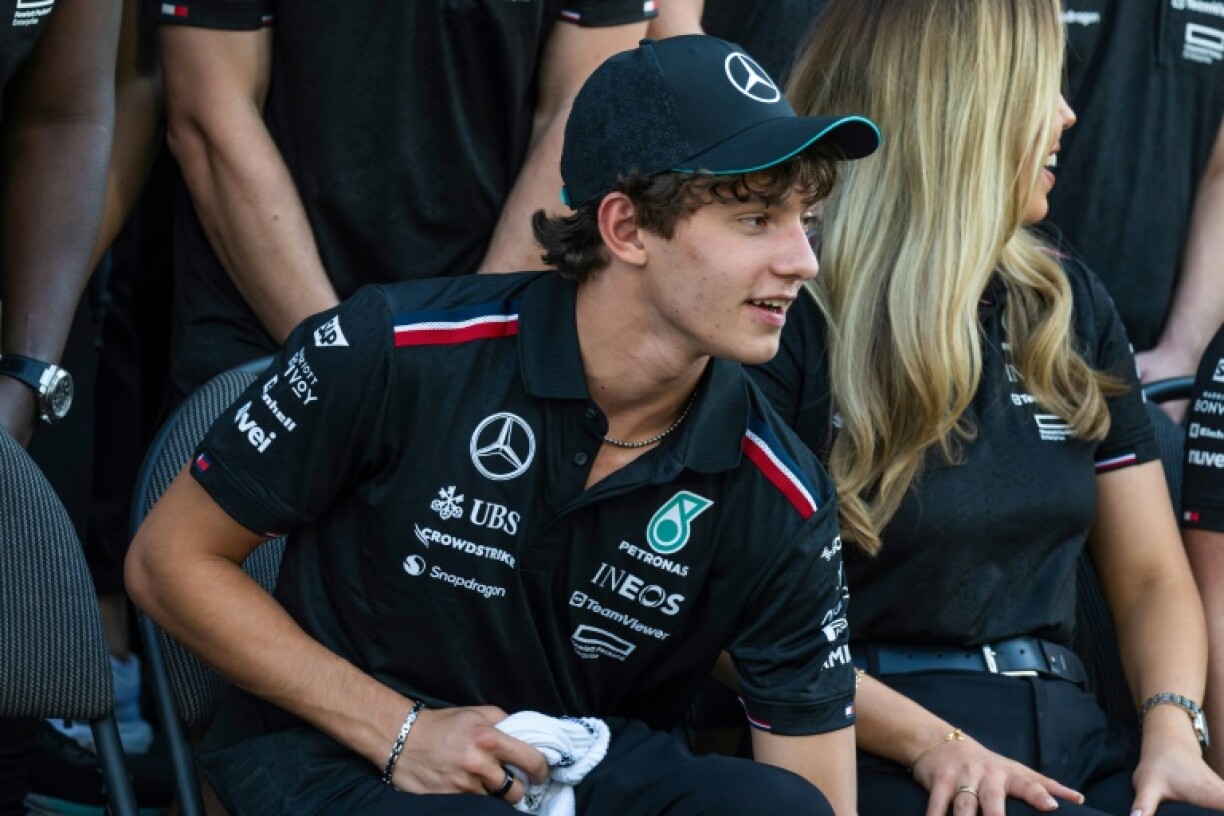 Mercedes' rookie Kimi Antonelli only passed his driving test in January