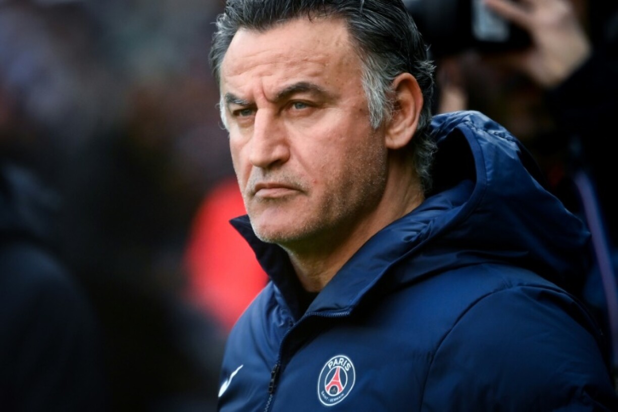 L'entraîneur parisien Christophe Galtier lors de la réception du Stade Rennais, le 19 mars 2023