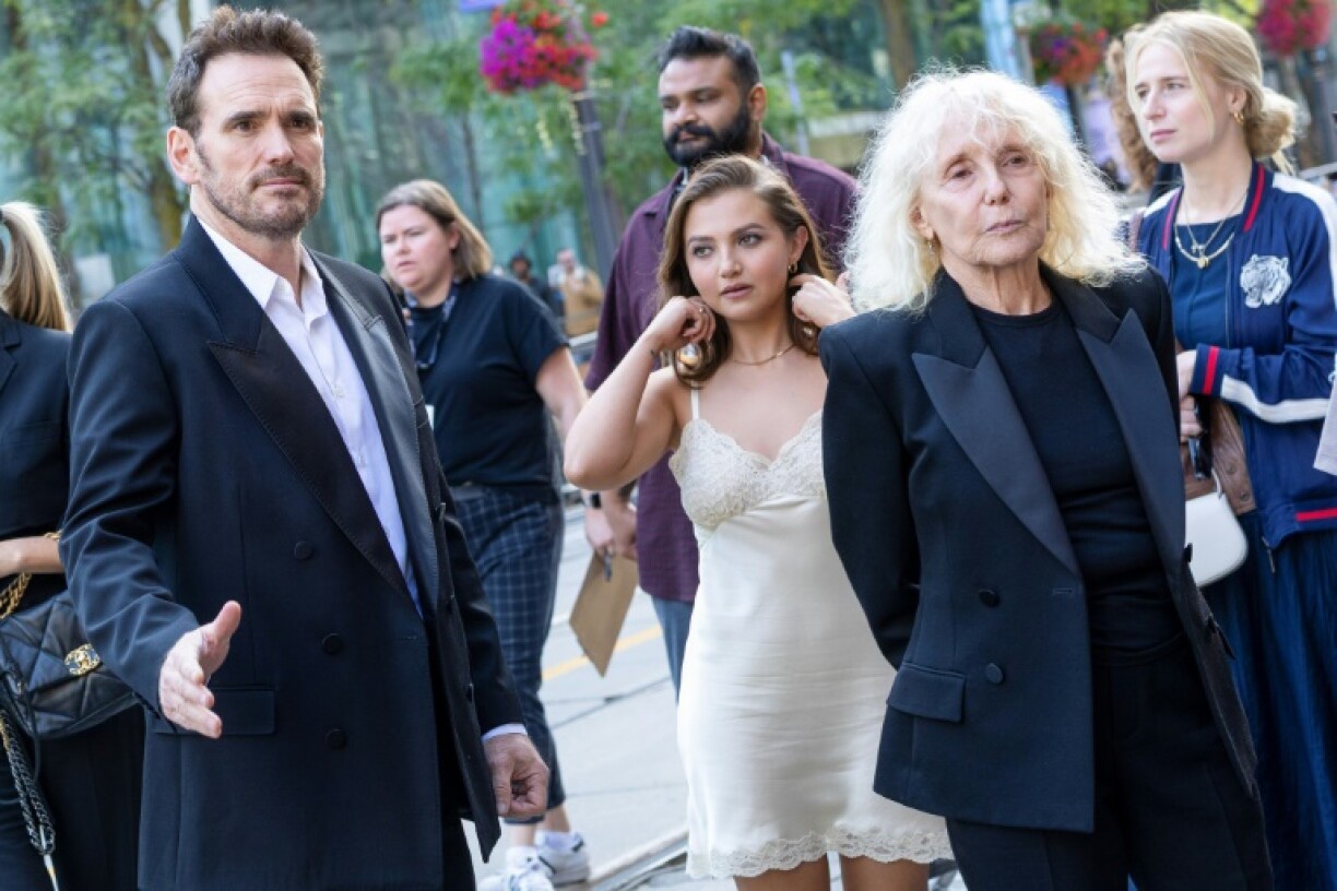 US actor Matt Dillon, English actress Mia McKenna-Bruce and French director Claire Denis at the world premiere of