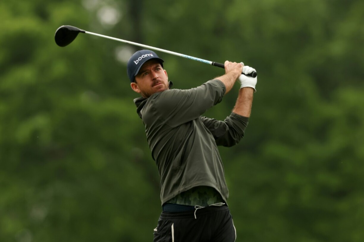 Canadian Nick Taylor plays a shot on the way to a share of the 36-hole lead in the Memorial Tournament in Dublin, Ohio