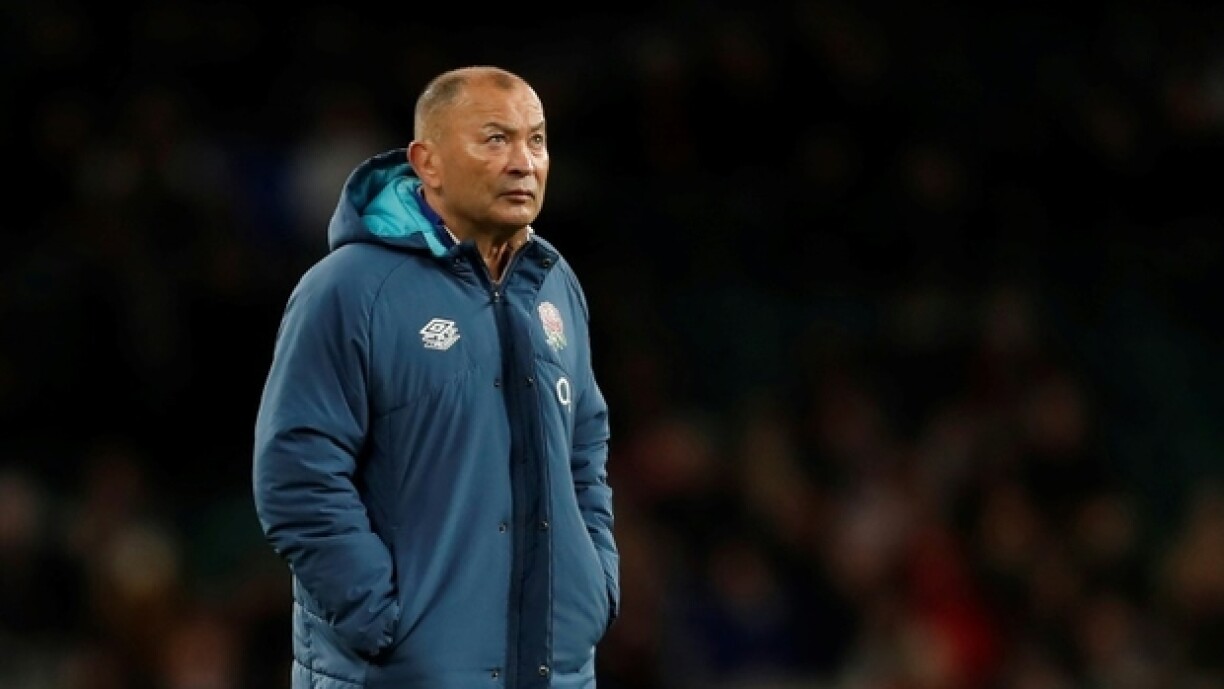 L'Australien Eddie Jones, alors sélectionneur de l'Angleterre, lors d'un test match contre l'Afrique du Sud le 27 novembre 2022 à Twickenham