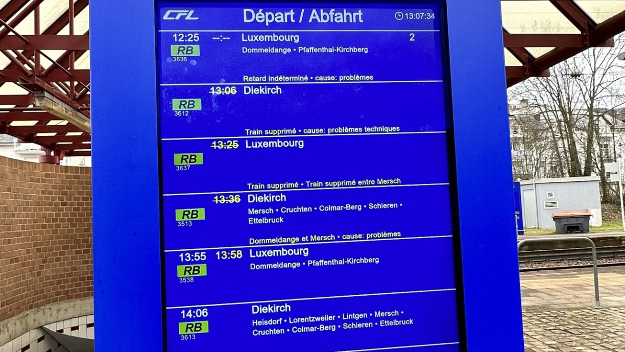 Retards et annulations annoncés à Walferdange ce 19 février 2023