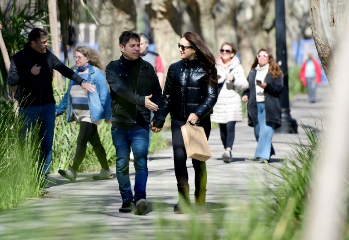 Buenos Aires governor Axel Kicillof, seen here with his wife Soledad Quereilhac, is a proponent of the welfare state