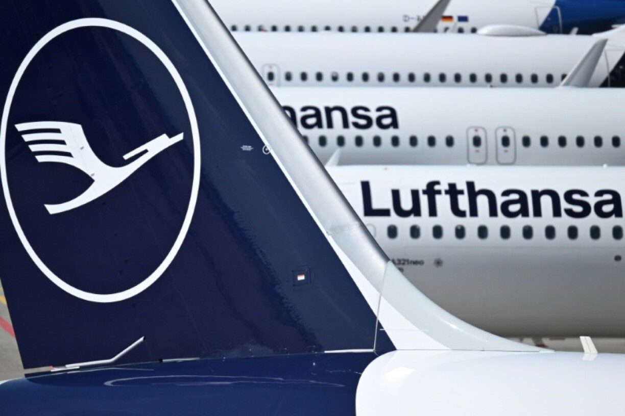 Des avions de la compagnie aérienne allemande Lufthansa sur le tarmac de l'aéroport de Francfort, le 15 avril 2026