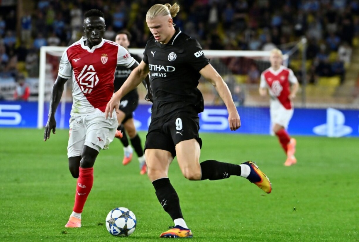 Erling Haaland scored twice but Manchester City had to settle for a 2-2 draw at Monaco in the Champions League on Wednesday