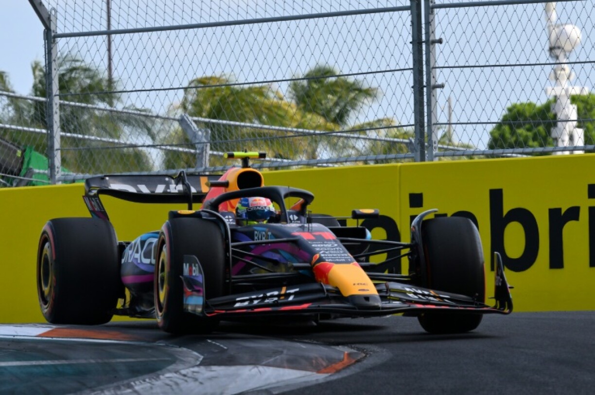 Le pilote mexicain de Red Bull Sergio Perez lors des qualifications du Grand Prix de F1 de Miami, le 6 mai 2023 en Floride