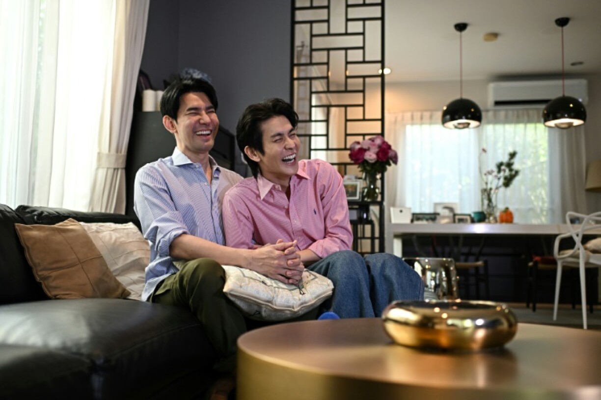 Actors Apiwat 'Porsch' Apiwatsayree and Sappanyoo 'Arm' Panatkool are one of Thailand's highest-profile gay couples