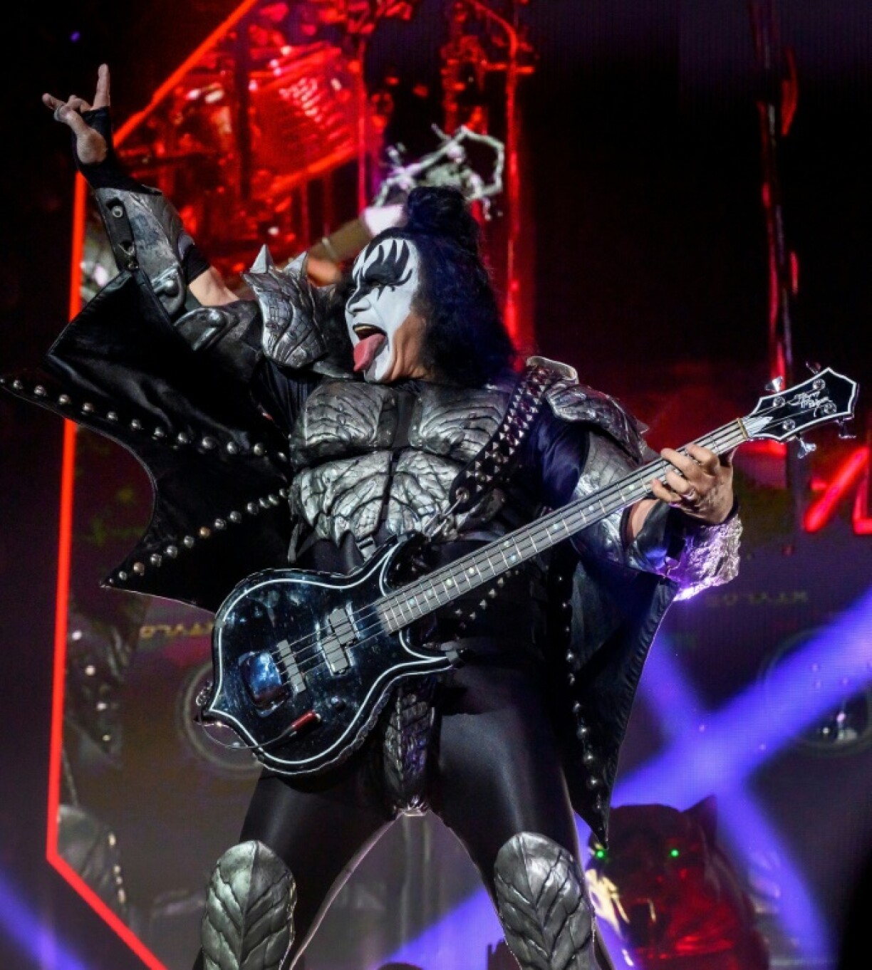 Le groupe américain Kiss sur scène à Copenhague au Danemark le 16 juin 2022
