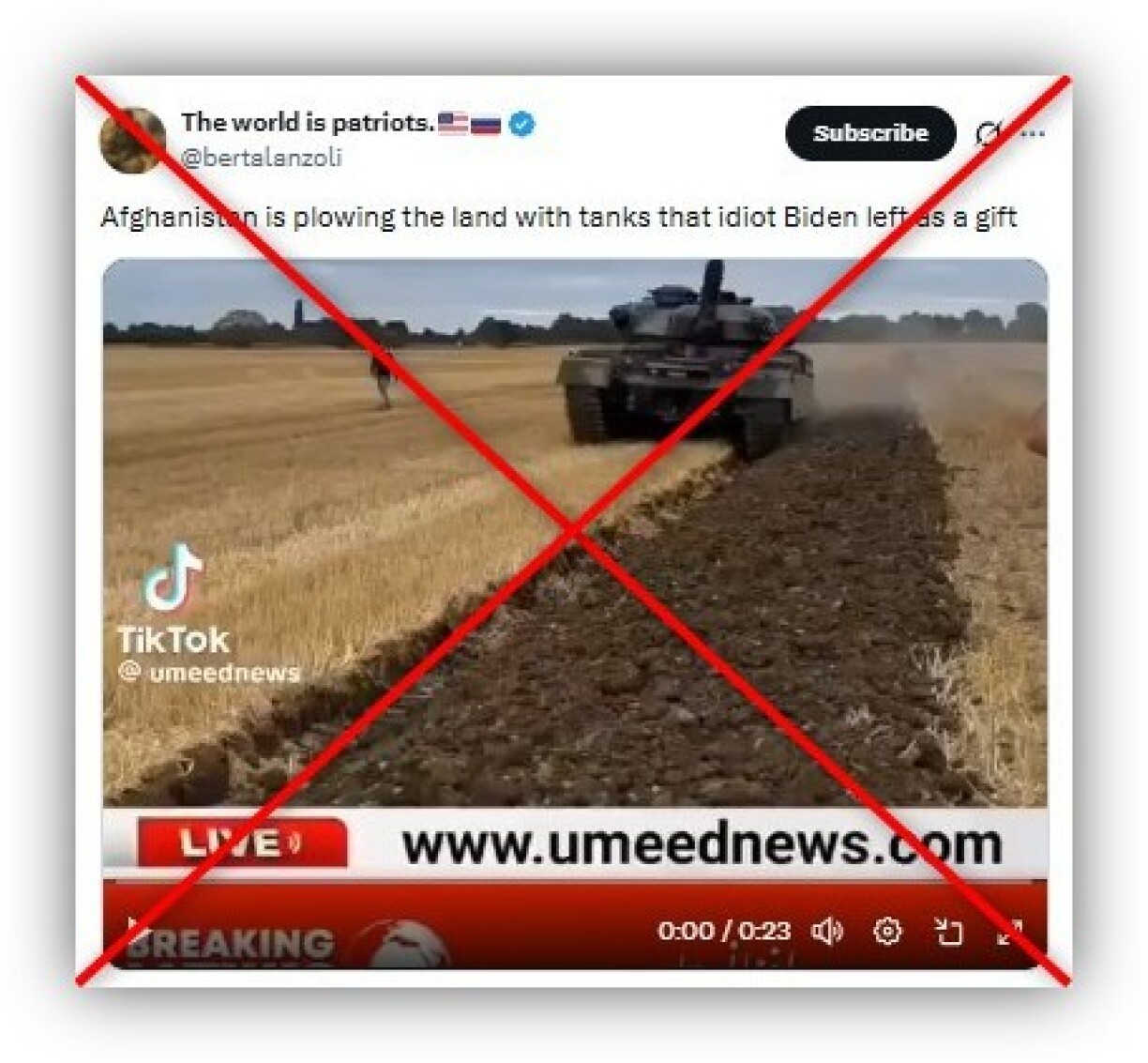 Screenshot from X taken December 9, 2025