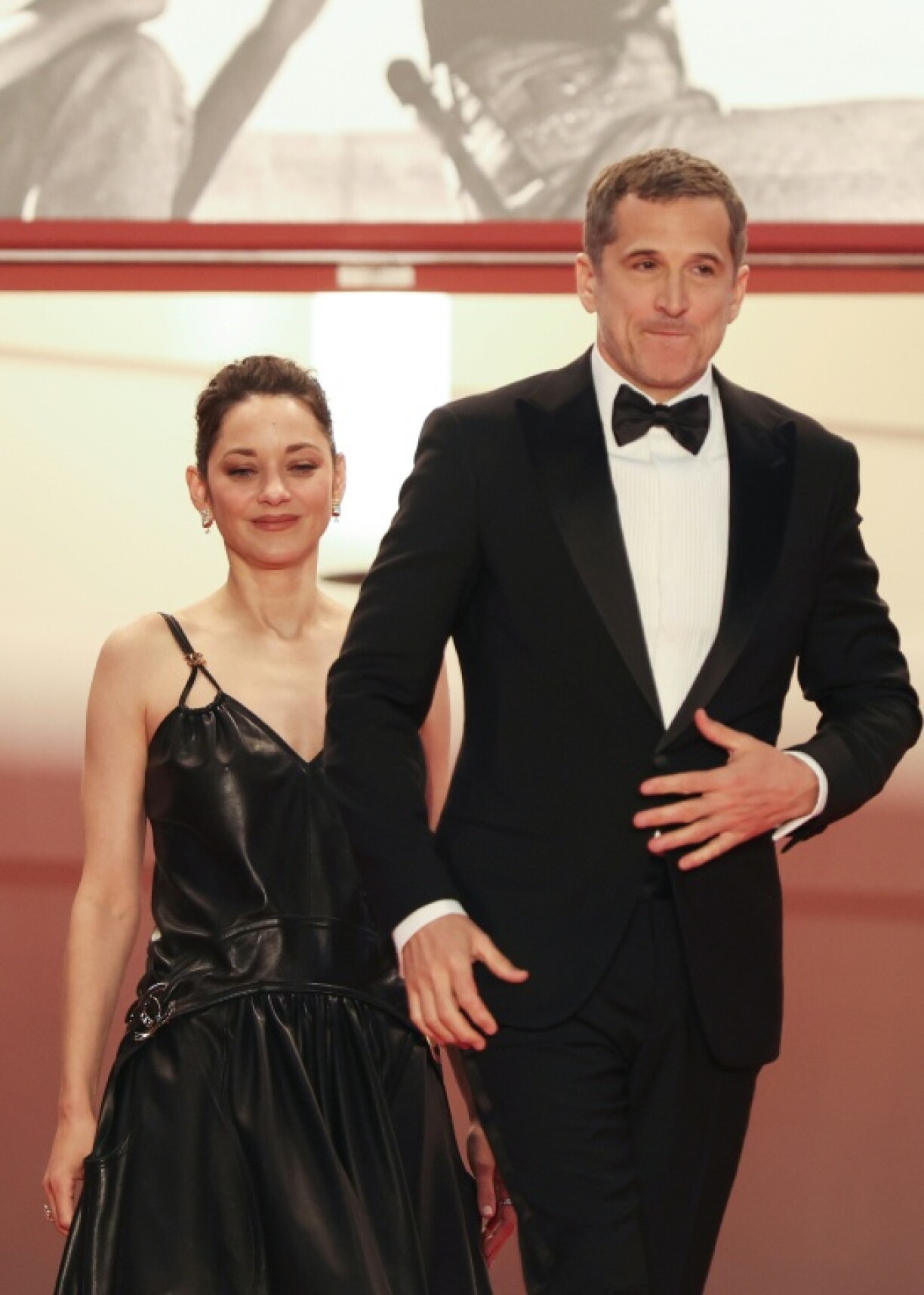 L'actrice française Marion Cotillard et l'acteur, réalisateur et scénariste Guillaume Canet après la projection de