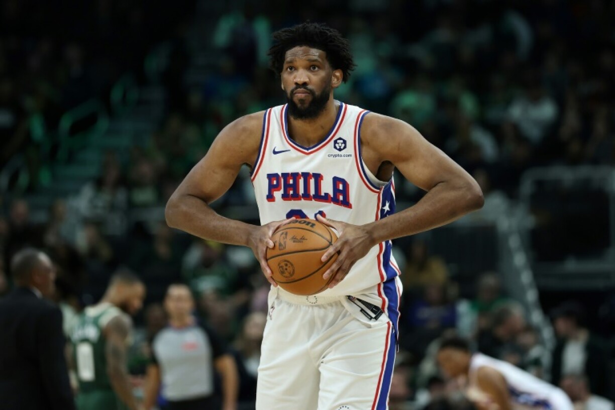 The Philadelphia 76ers say Joel Embiid will miss the rest of the NBA season as he and the team seek a solution to his left knee injury